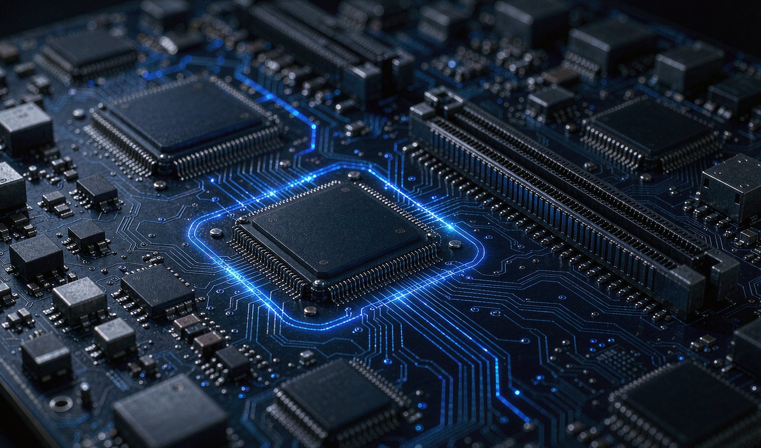 Close-up of the MINI X mini PC mainboard circuit